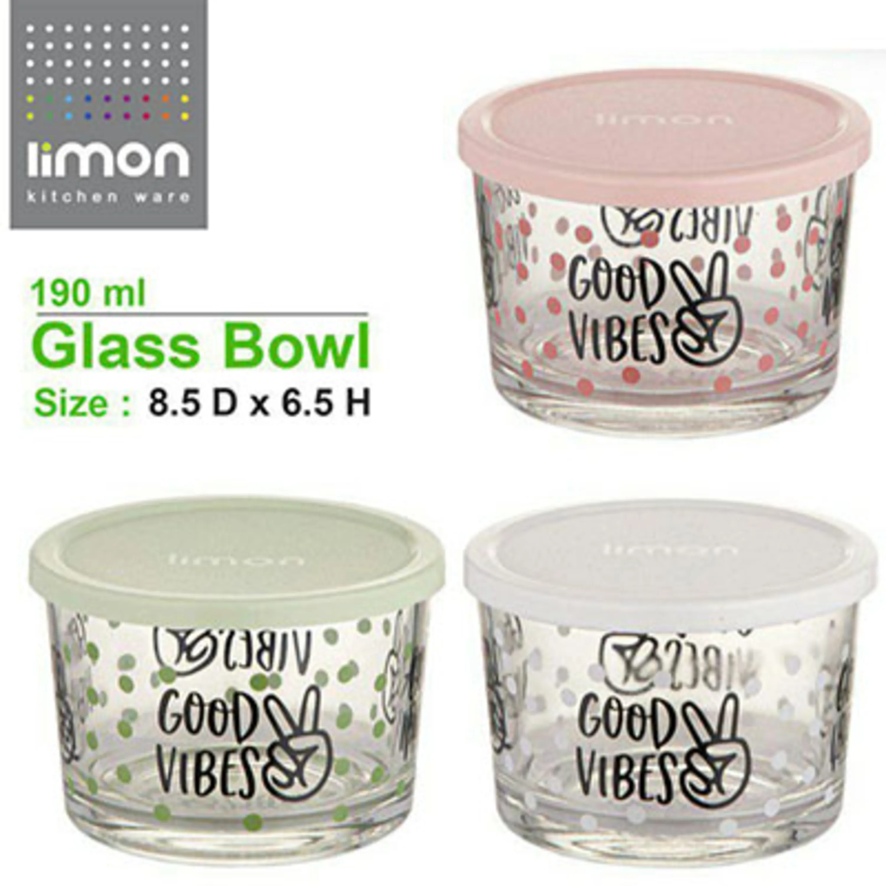 ظرف دربدار شیشه ای 190 میلی پک سه عددی لیمون کد 199935 ظرف دربدار شیشه ای 190 میلی پک سه عددی لیمون کد 199935